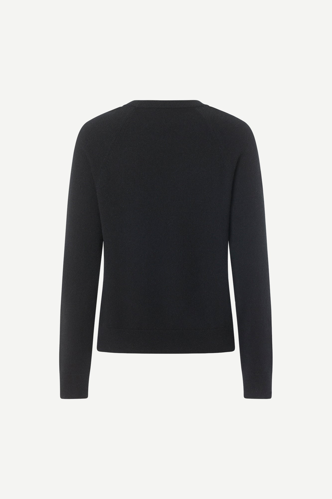 o neck black long sleeve jumper from samsoe samsoe rear view