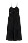 spaghetti strap black midi dress with beaded detailing from rails