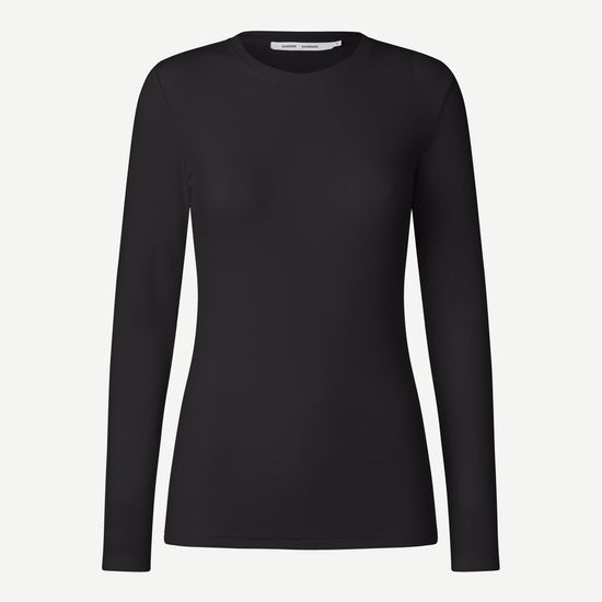 round neck black long sleeve t-shirt from samsoe samsoe