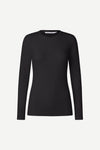 round neck black long sleeve t-shirt from samsoe samsoe