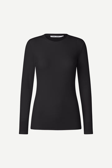 round neck black long sleeve t-shirt from samsoe samsoe