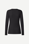 round neck black long sleeve t-shirt from samsoe samsoe rear view