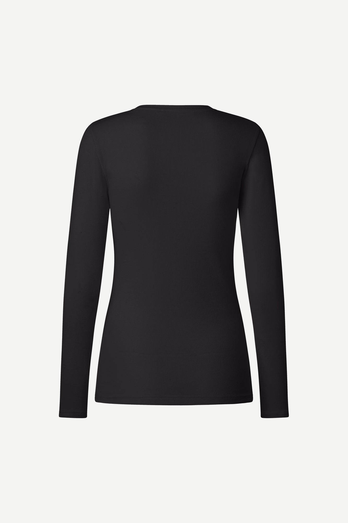 round neck black long sleeve t-shirt from samsoe samsoe rear view