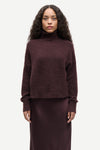 brown turtleneck wool  jumper from samsoe samsoe model shot
