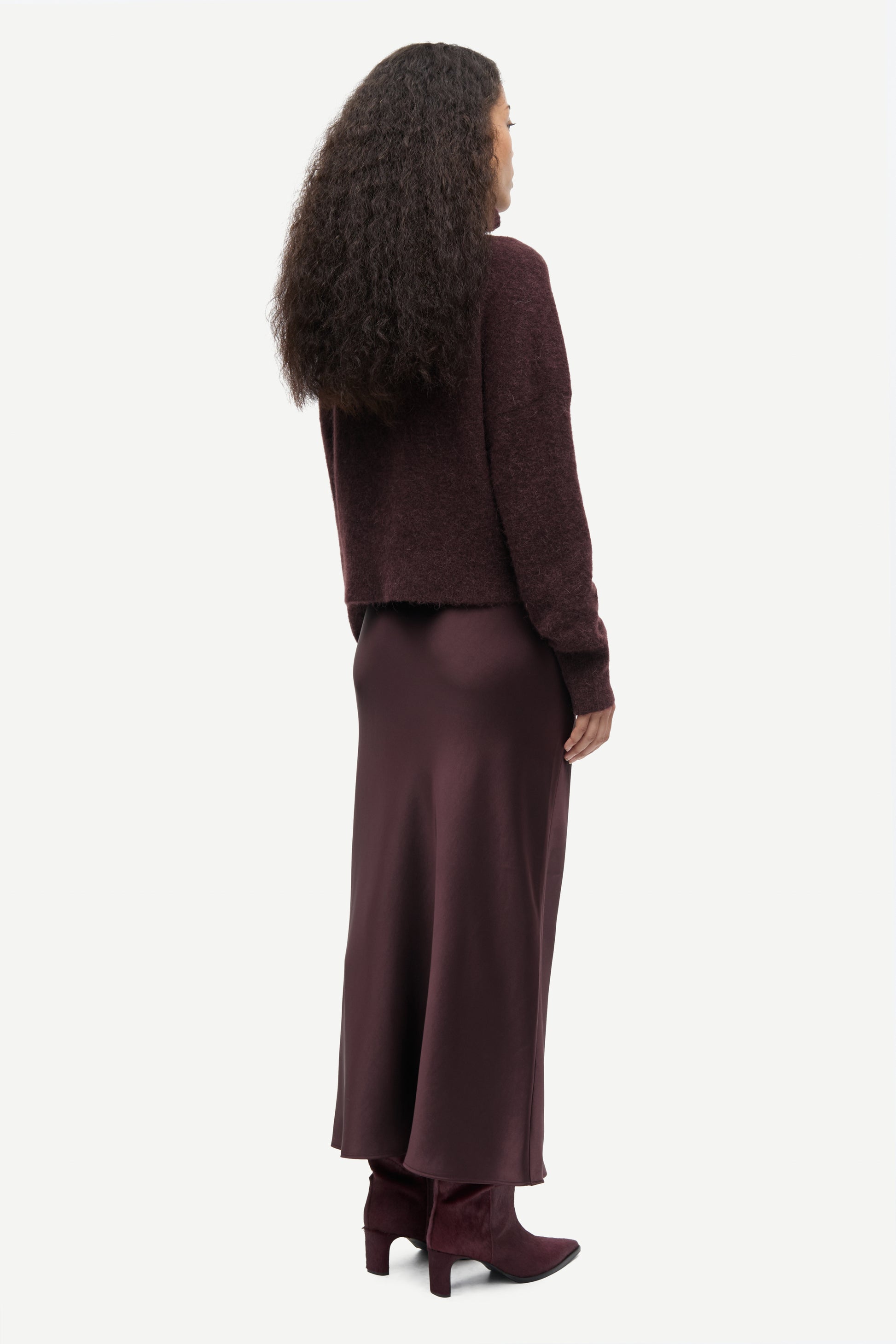 brown turtleneck wool  jumper from samsoe samsoe rear view