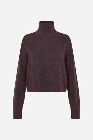 brown turtleneck wool  jumper from samsoe samsoe