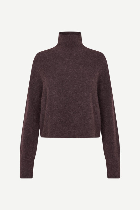 brown turtleneck wool  jumper from samsoe samsoe