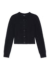 round neck button down jumper black