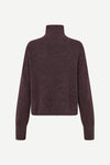 brown turtleneck wool  jumper from samsoe samsoe rear view