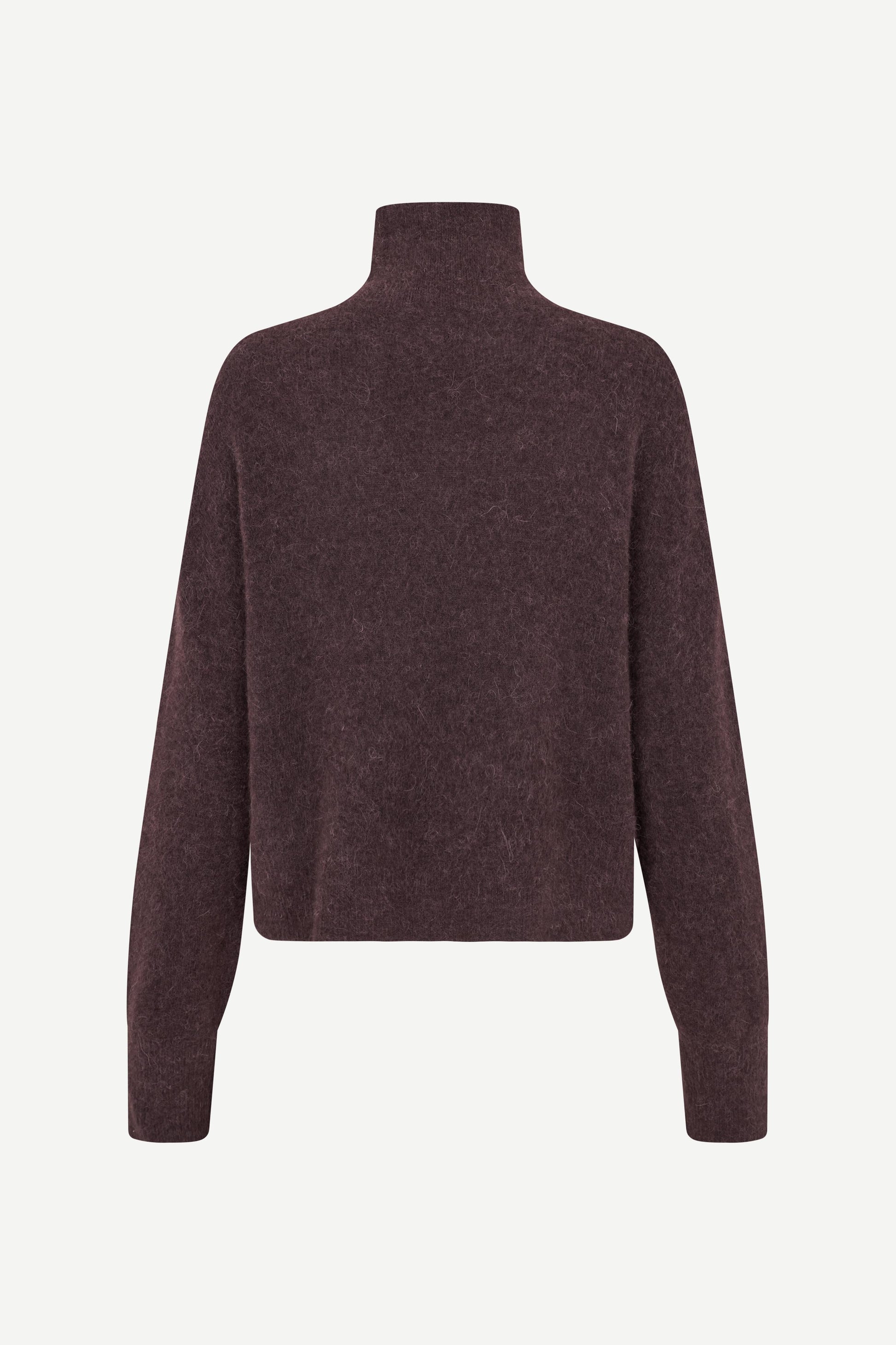 brown turtleneck wool  jumper from samsoe samsoe rear view