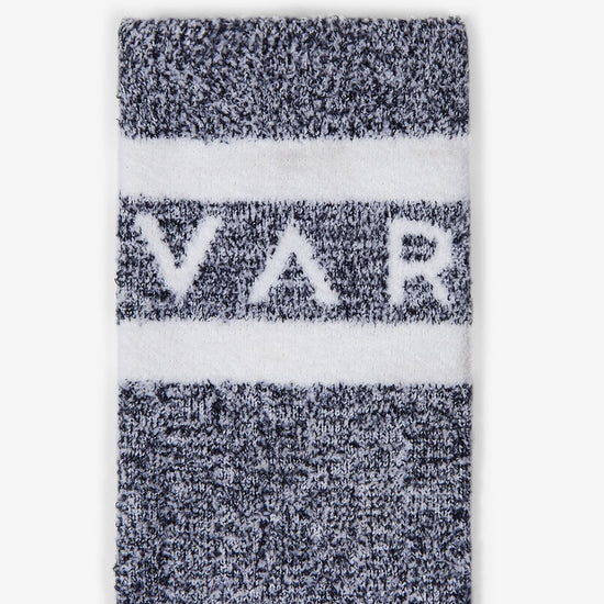 grey marl socks with varley logo close up
