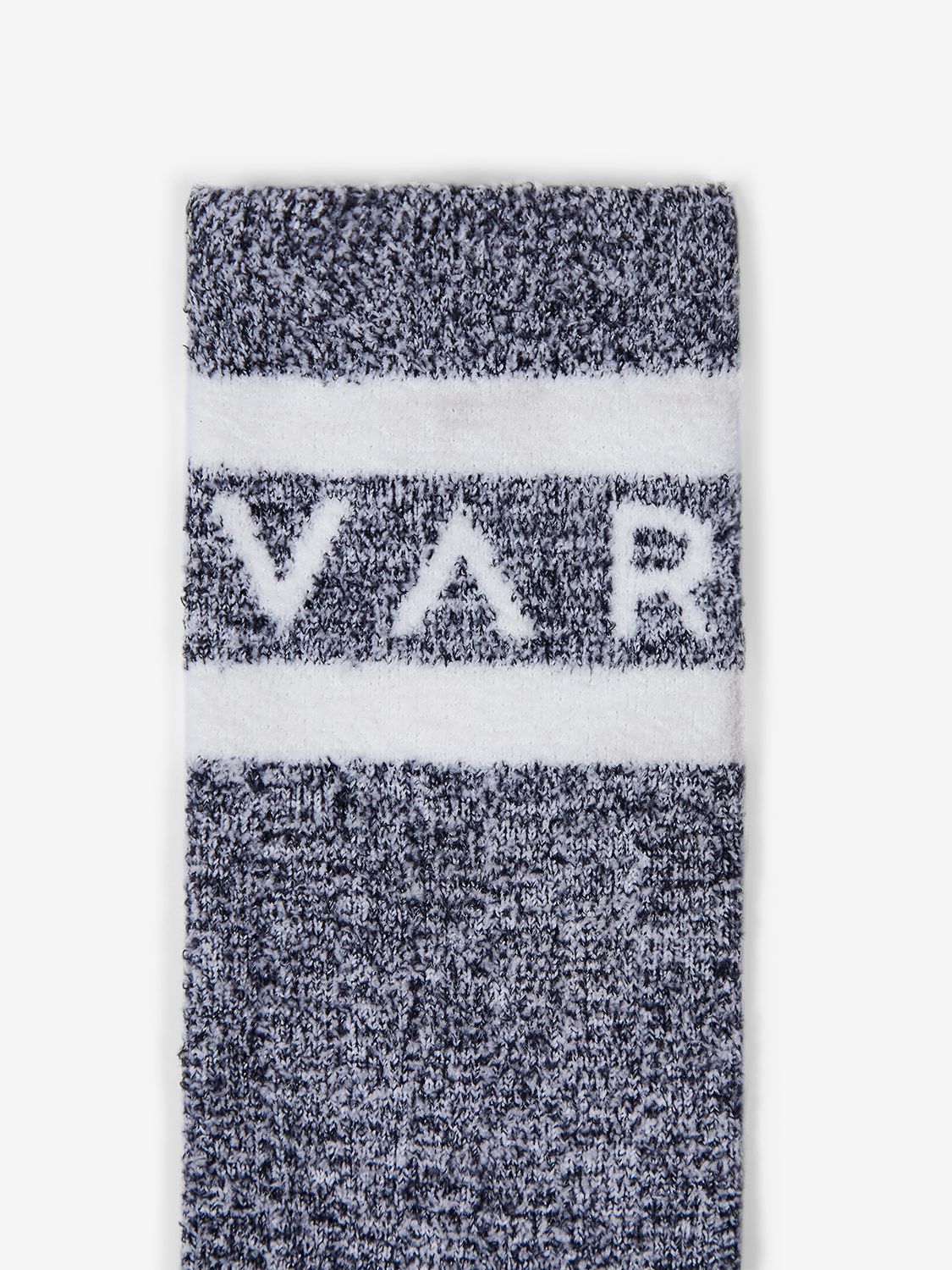 grey marl socks with varley logo close up