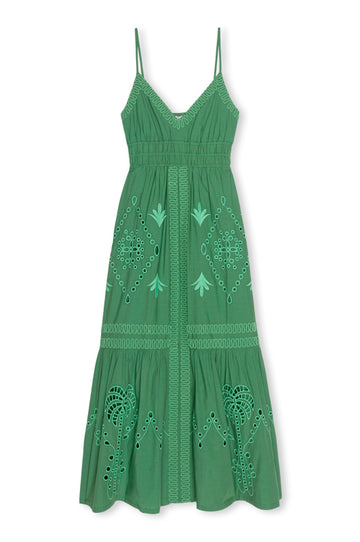 spaghetti strap v neck green midi dress with cutout detailing from rails 