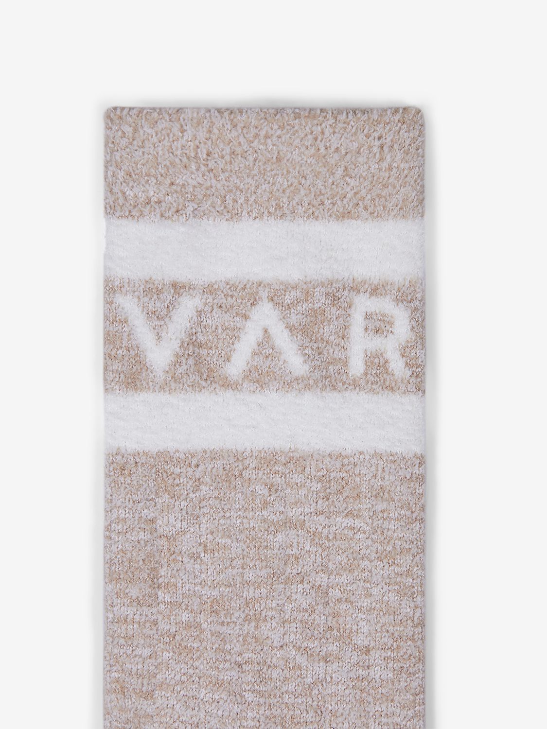 beige marl varley logo socks close up