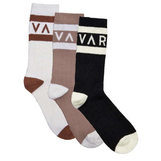3 different varley logo socks