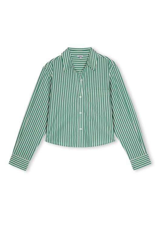 green and white stripe shirt from rails