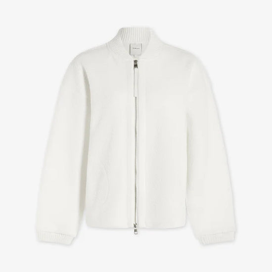 white bomber style fleece 