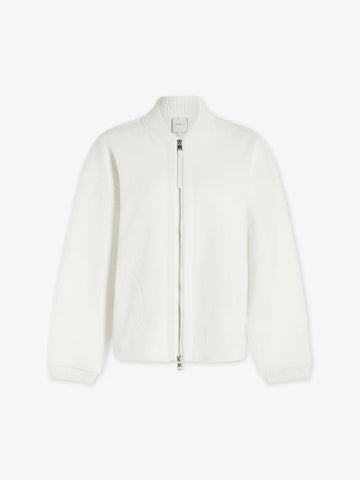 white bomber style fleece 