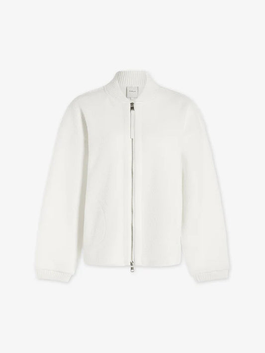 white bomber style fleece 