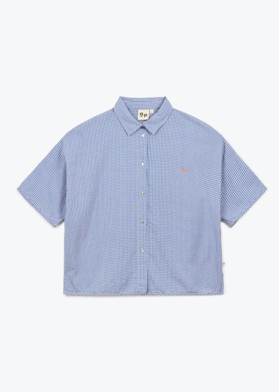Blue checkered shirt on a white background