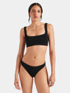 black square neck crinkle bikini from hunza g model shot