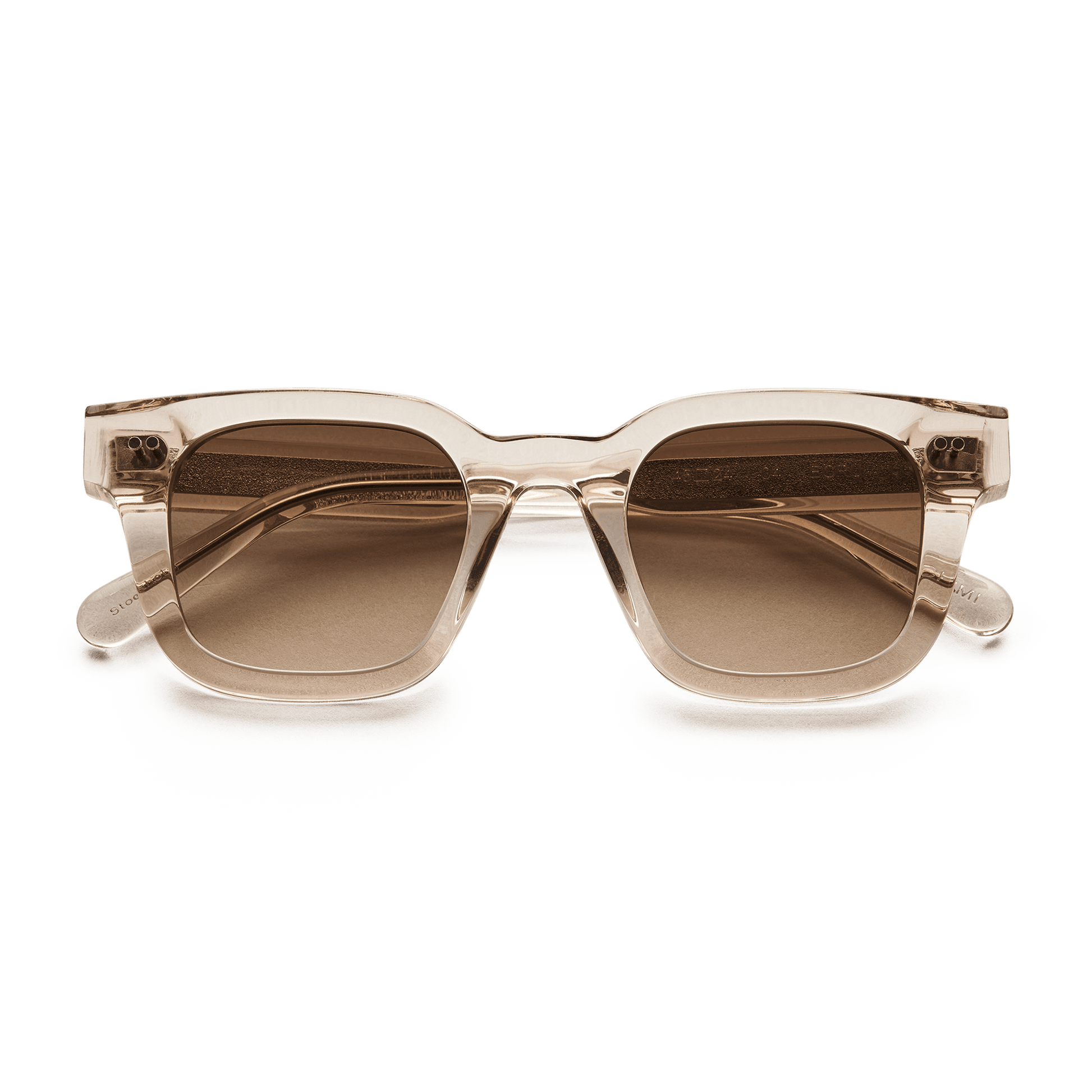 Ecru acetate sunglasses with a brown lense