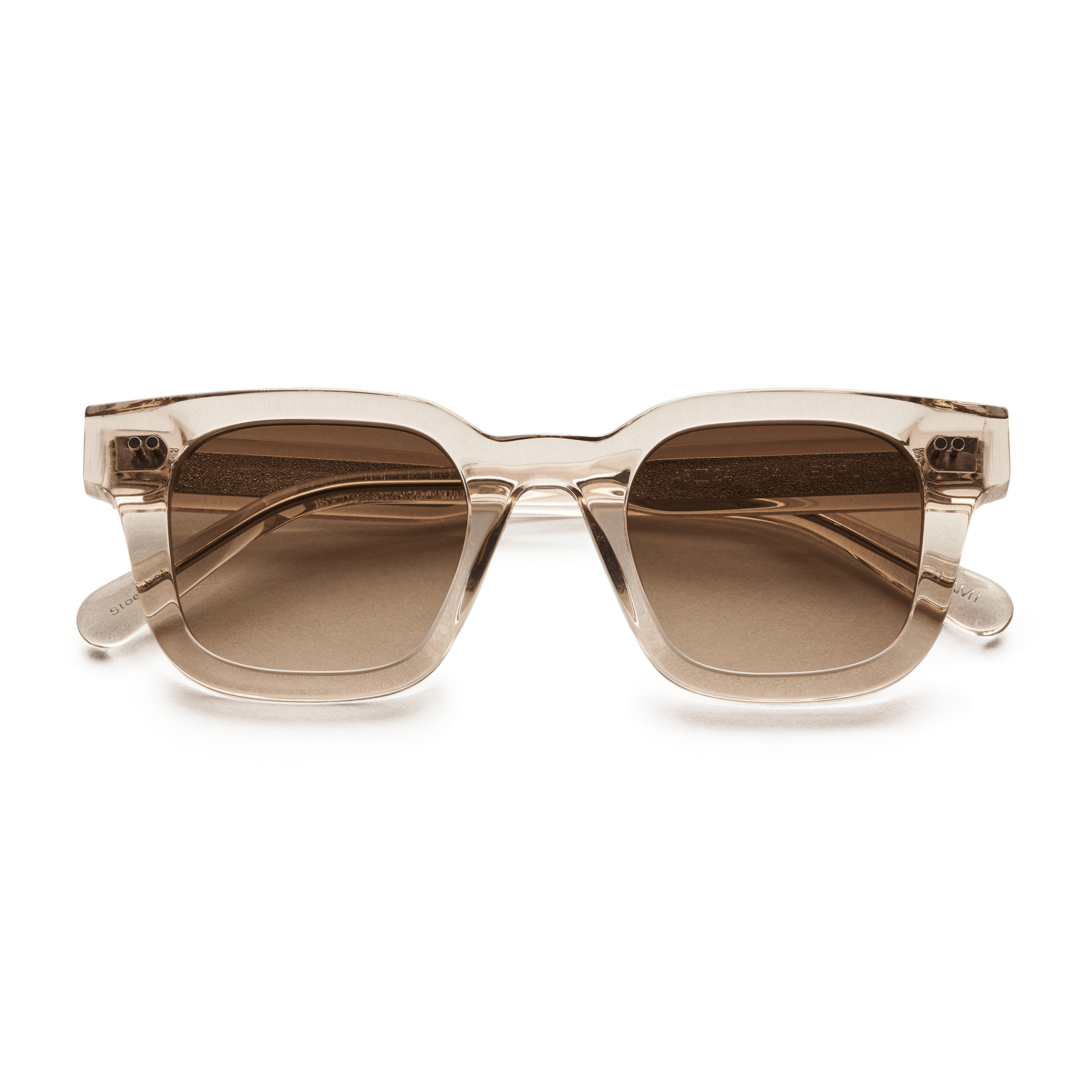 Ecru acetate sunglasses with a brown lense