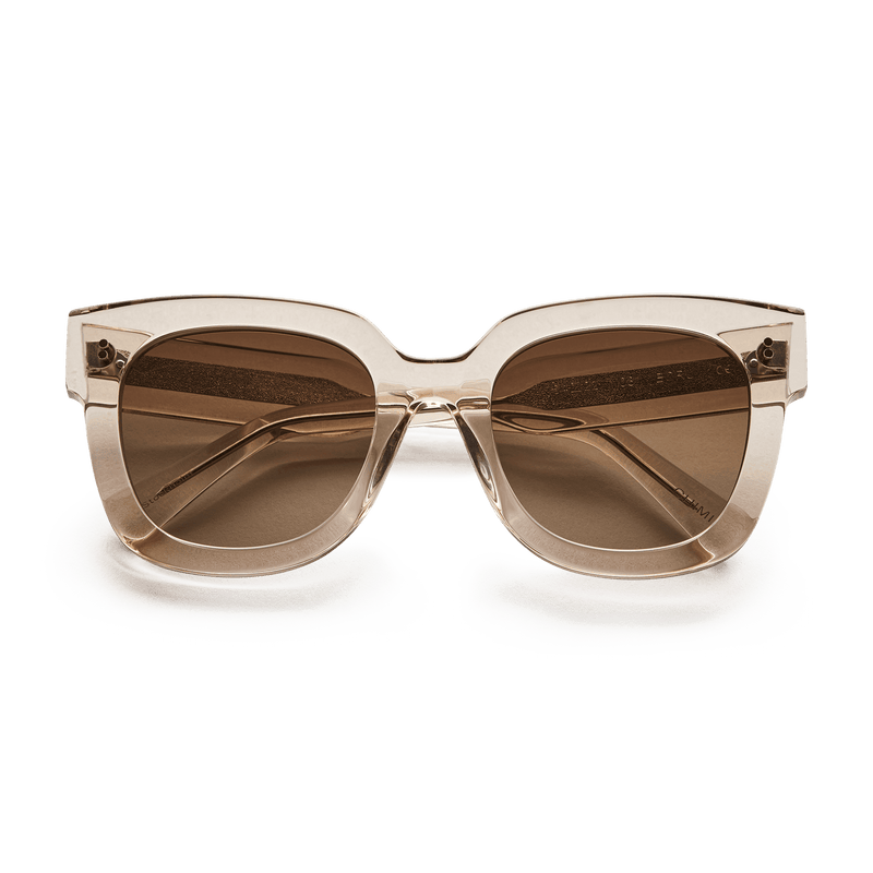 over size sunglasses in Ecru frame with brown lenses