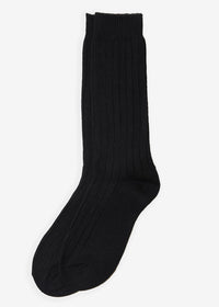 Black Wool Blend Socks