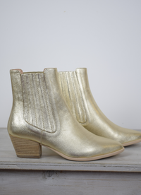 Gold ankle hight silver boots