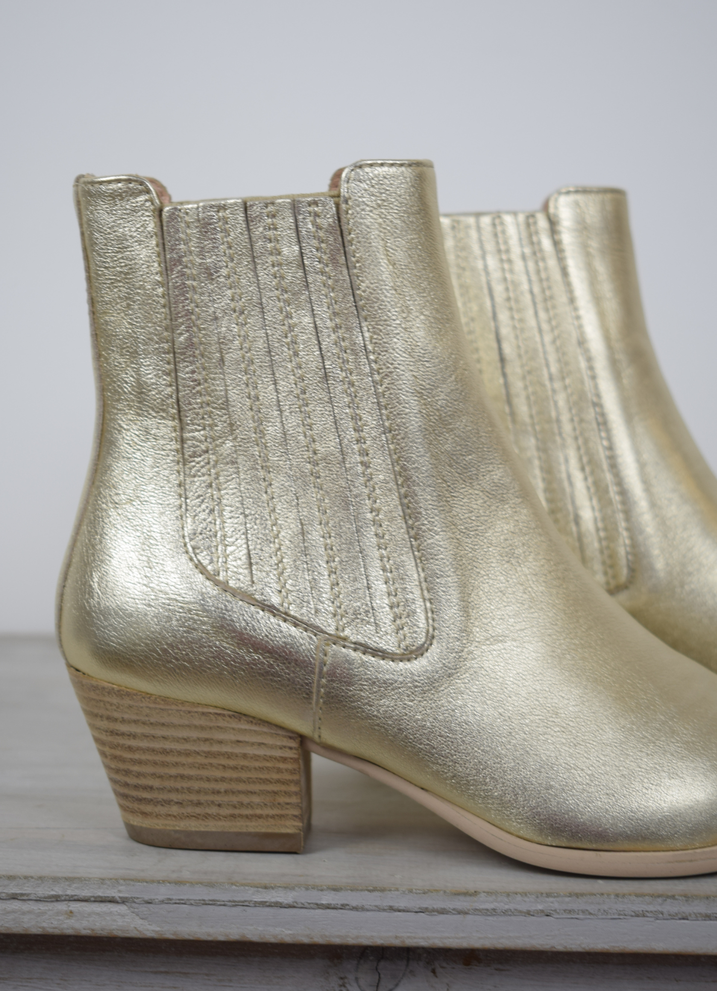 Silver and online gold boots