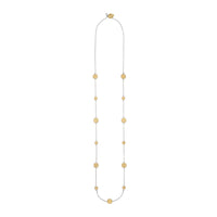 Long Station necklace in Sterling silver and gold