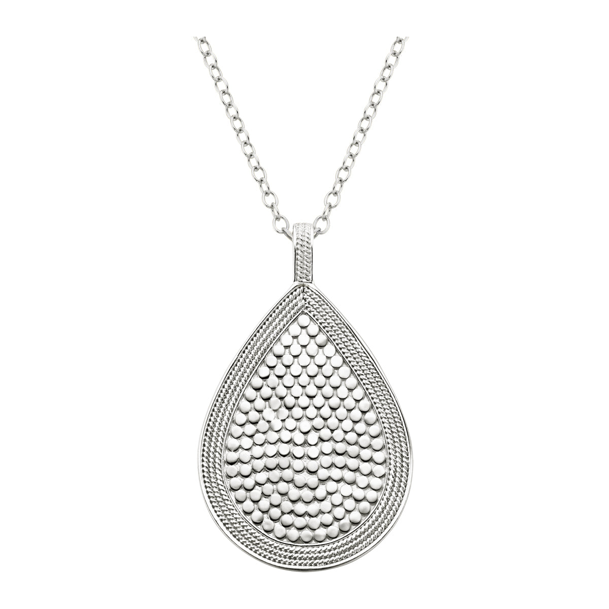 Reversible Large teardrop necklace in mixed metals