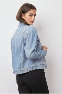 Pale wash denim jacket in a classic western style