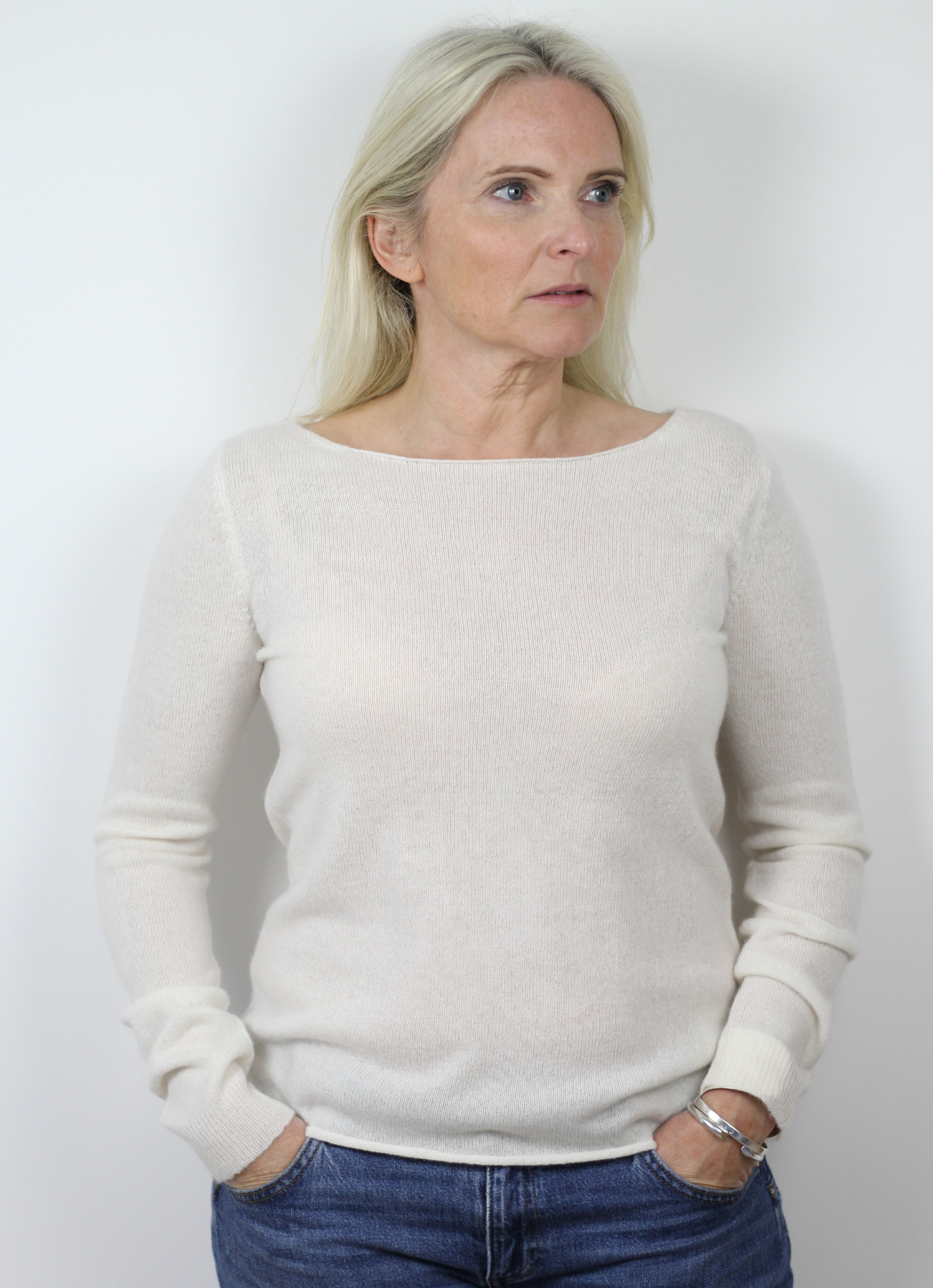 White boat sales neck jumper