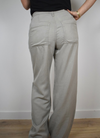 Wide leg grey trousers with mid to high rise 