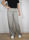 Wide leg grey trousers with mid to high rise 
