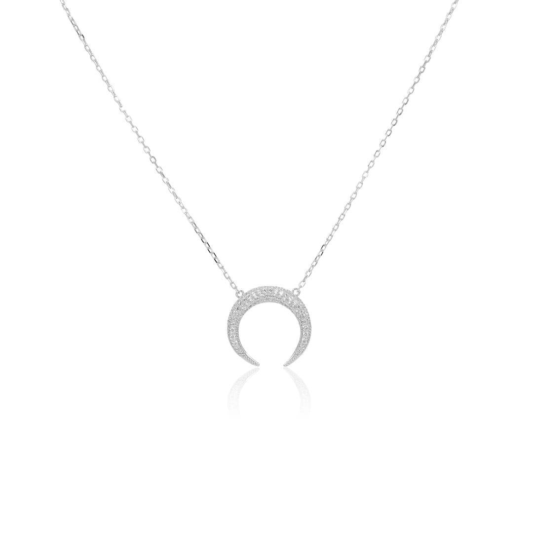 Shadow Moon Necklace Silver