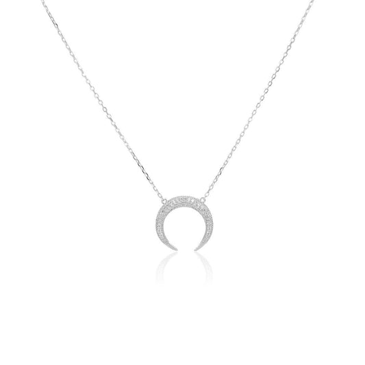 Shadow Moon Necklace Silver