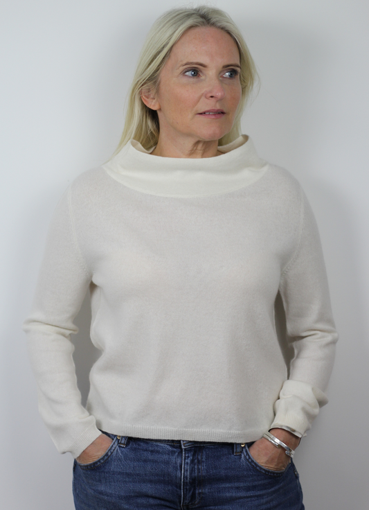 White open neck jumper