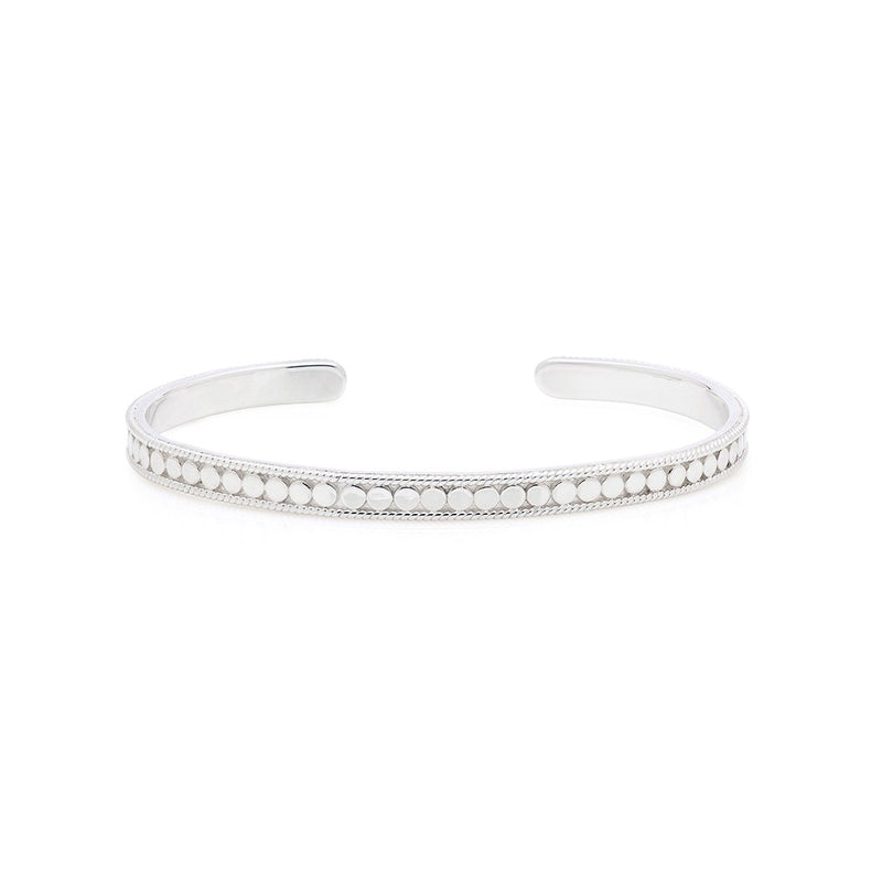 Silver bangle with silver dotted details