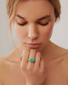 Turquoise Asymmetrical Cocktail Ring Silver