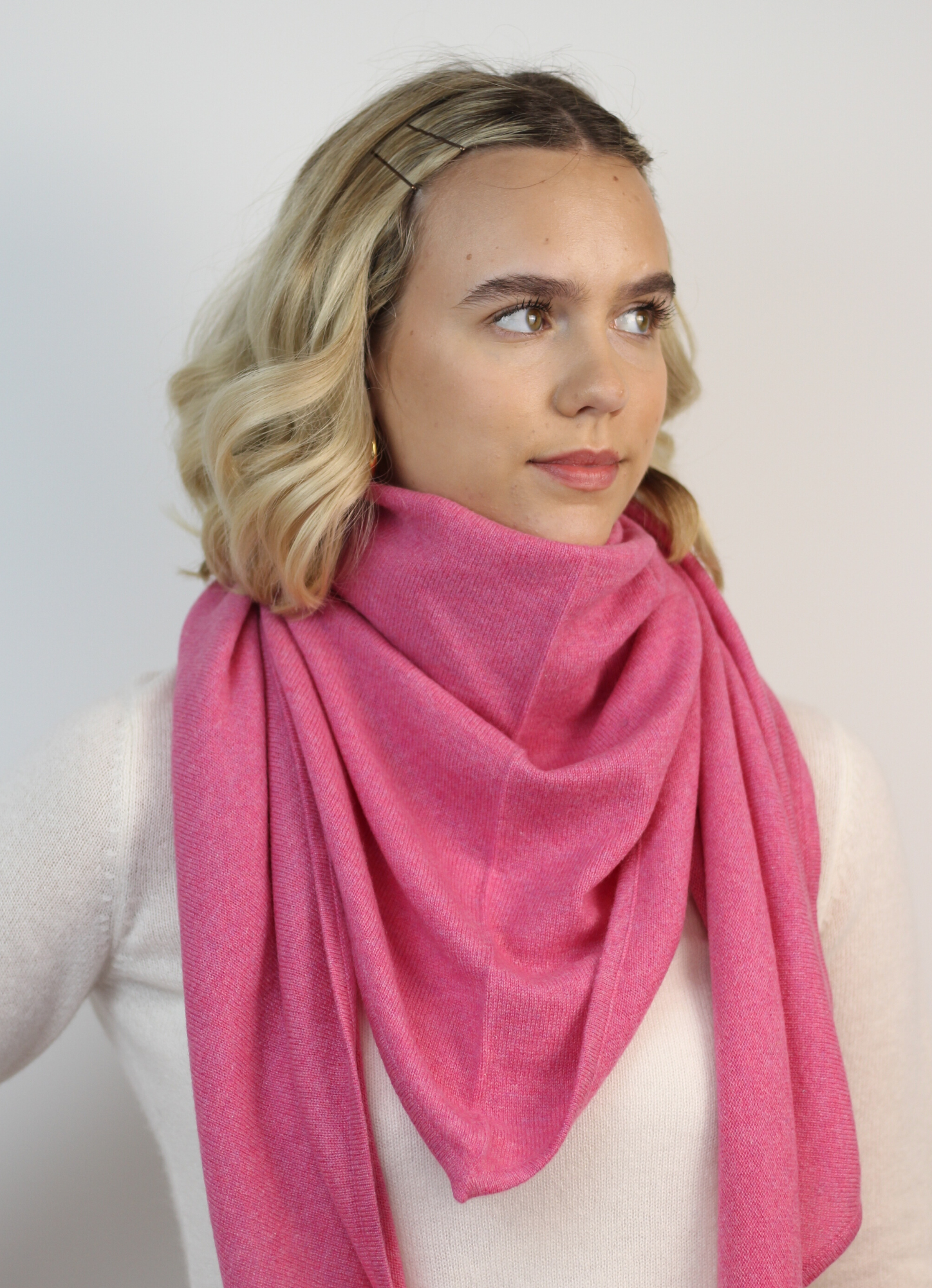 Large triangle shape cashmere scarf