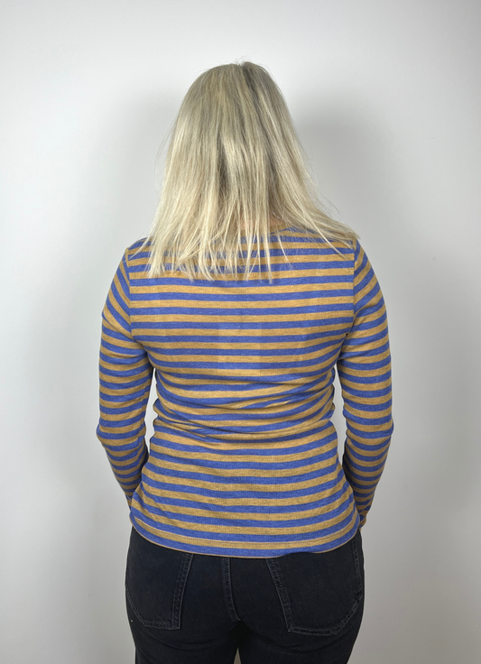 Orange and Blue striped tee