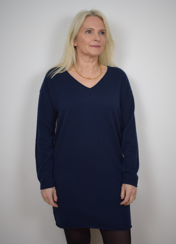 Navy blue cashmere dress