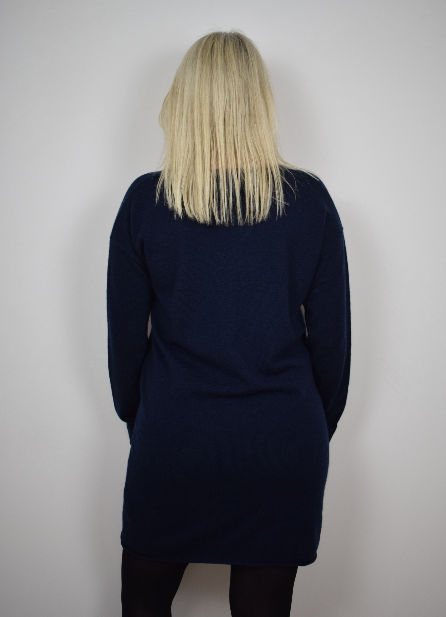 Navy blue cashmere dress