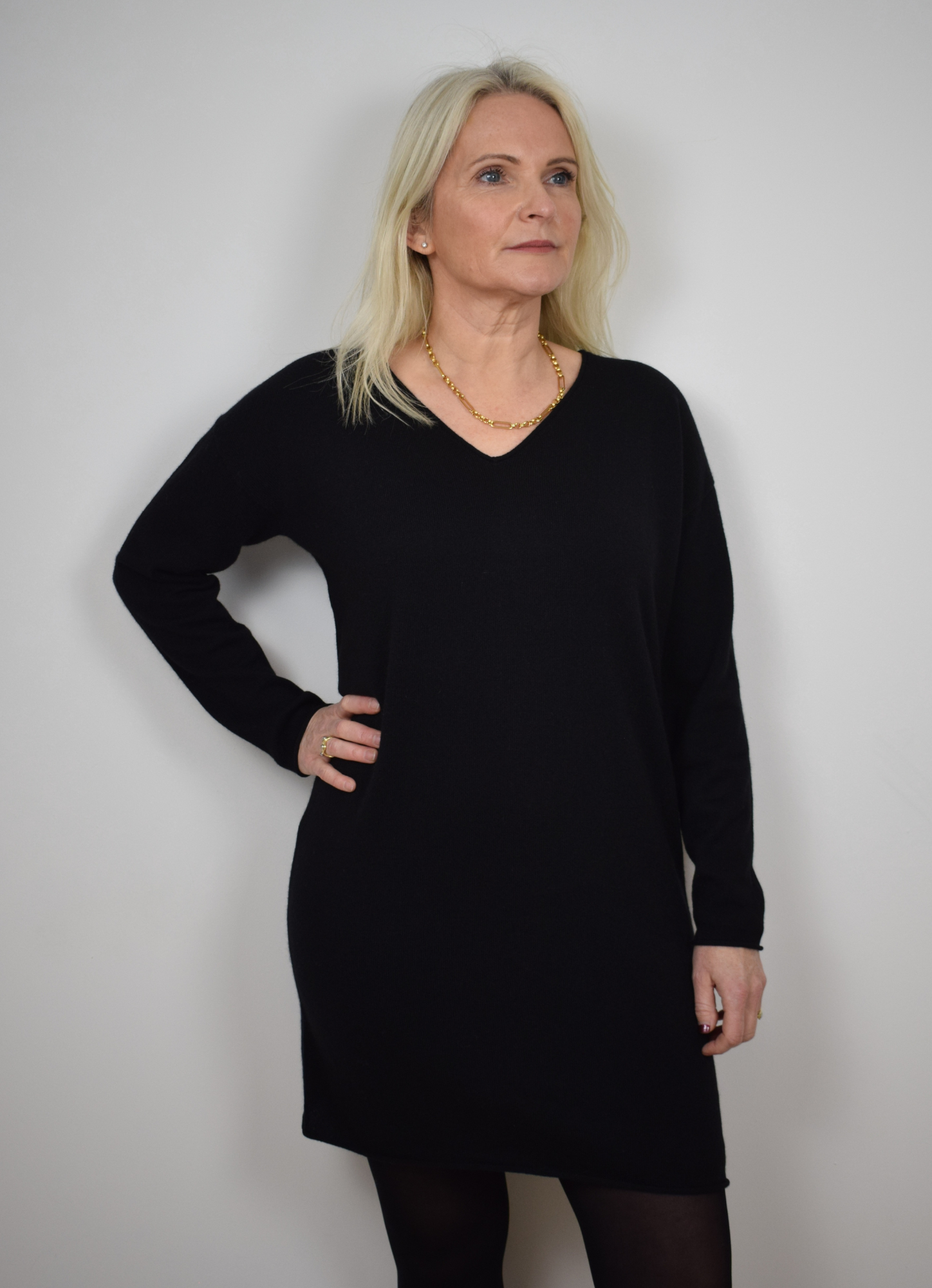 Black cashmere dress