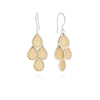 Chandelier silver and gold four teardrop earrings