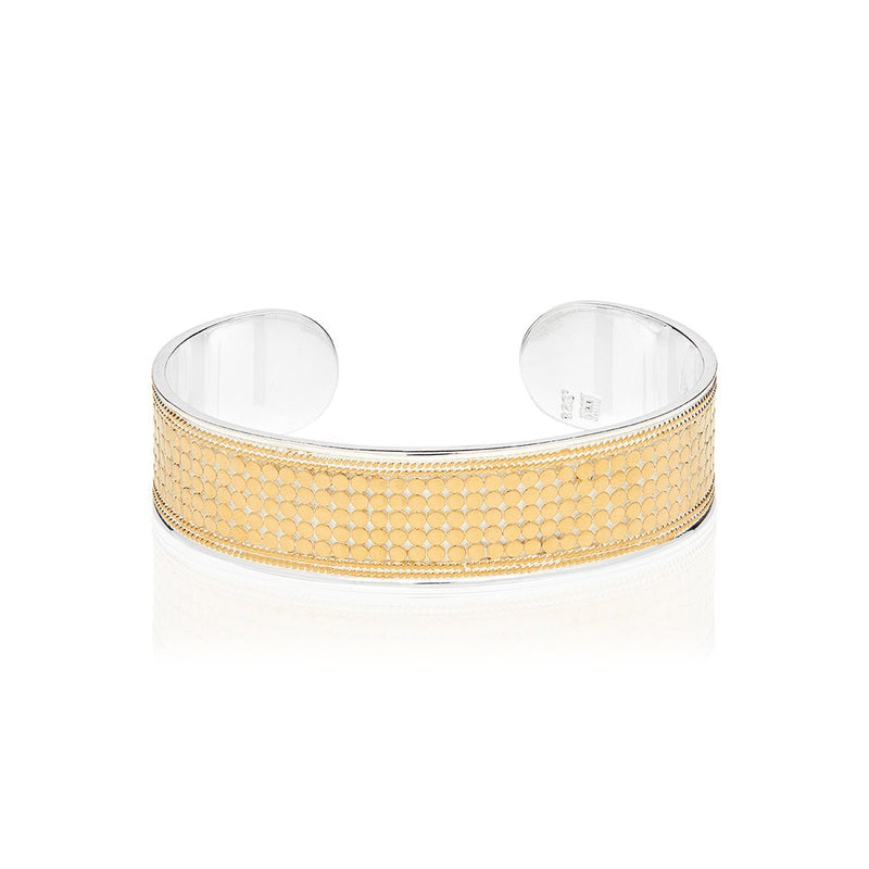 Gold dotted cuff with silver base plate
