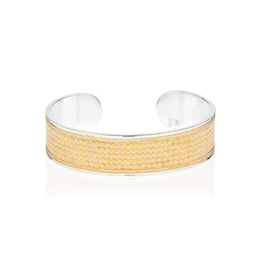 Gold dotted cuff with silver base plate